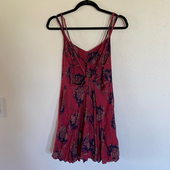 Urban Outfitters Kimchi Blue Floral Mini Dress with Cross Back Straps - Picture 3 of 4
